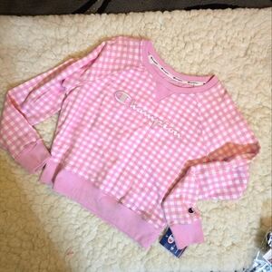 🐷Champion Athletic wear gingham sweatshirt S🐷
